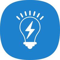 Light Bulb Glyph Curve Icon vector