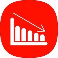 Chart Glyph Curve Icon vector