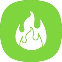 Flame Glyph Curve Icon vector