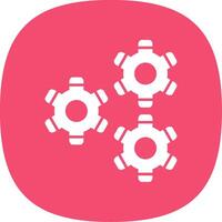 Gears Glyph Curve Icon vector