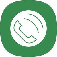 Phone Call Glyph Curve Icon vector