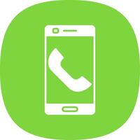 Phone Glyph Curve Icon vector