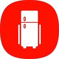 Fridge Glyph Curve Icon vector