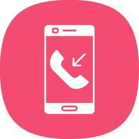 Incoming Call Glyph Curve Icon vector