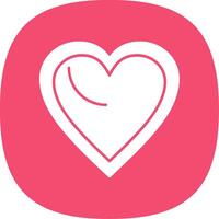 Heart Glyph Curve Icon vector