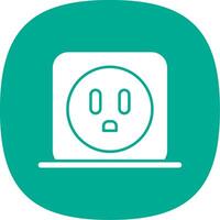 Power Socket Glyph Curve Icon vector