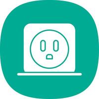 Power Socket Glyph Curve Icon vector