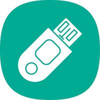 Pendrive Glyph Curve Icon vector