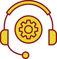 Technical Support Glyph Curve Icon vector