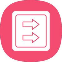 Fast Forward Glyph Curve Icon vector