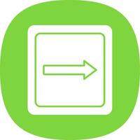 Right Glyph Curve Icon vector