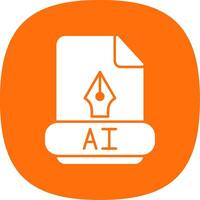 Ai Glyph Curve Icon vector