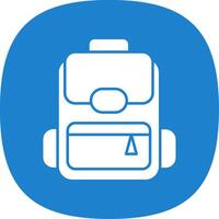 Backpack Glyph Curve Icon vector