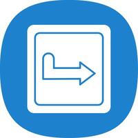 Turn Right Glyph Curve Icon vector