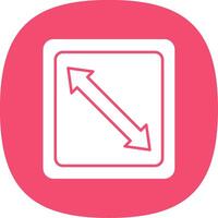 Right Down Glyph Curve Icon vector