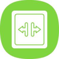 Width Glyph Curve Icon vector