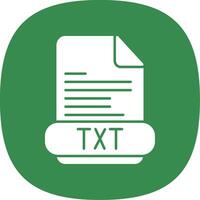 Txt Glyph Curve Icon vector