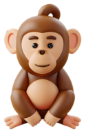 3D Illustration of a monkey png