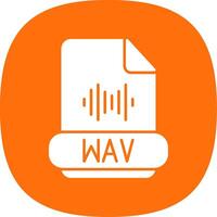 Wav Format Glyph Curve Icon vector