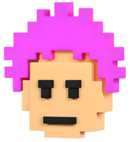 3D Illustration of a pixelated boy png