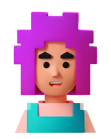 3d ilustración pixelado niña png