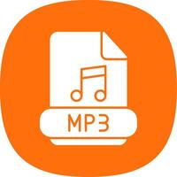 Mp3 Glyph Curve Icon vector