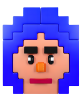 3D Illustration of a pixelated boy png