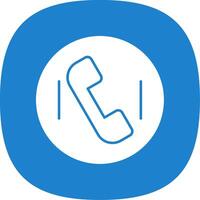 Phone Call Glyph Curve Icon vector