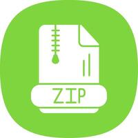 Zip Glyph Curve Icon vector