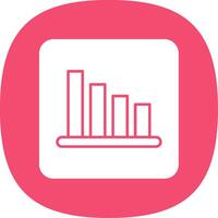 Bar Chart Glyph Curve Icon vector