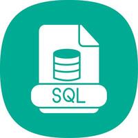 sql glifo curva icono vector
