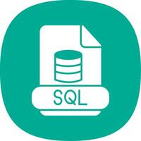 Sql Glyph Curve Icon vector