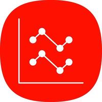 Line Chart Glyph Curve Icon vector