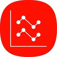 Line Chart Glyph Curve Icon vector