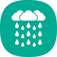 Heavy Rain Glyph Curve Icon vector