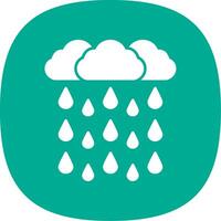 pesado lluvia glifo curva icono vector