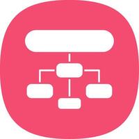 Hierarchical Structure Glyph Curve Icon vector