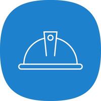 Helmet Line Curve Icon vector