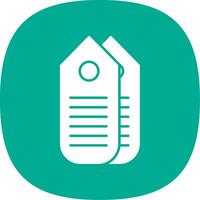 Tag Glyph Curve Icon vector