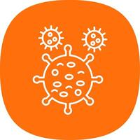 virus línea curva icono vector