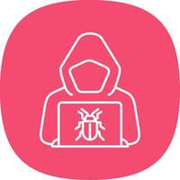 Hacker Line Curve Icon vector
