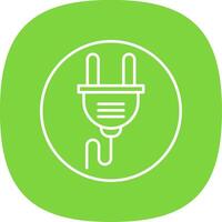 Plug Line Curve Icon vector