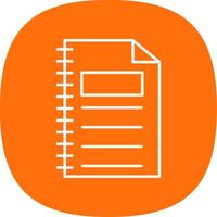 Notebook Line Curve Icon vector