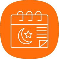 Calendar Line Curve Icon vector