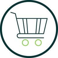 Shopping Cart Line Circle Icon vector