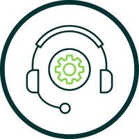 Technical Support Line Circle Icon vector