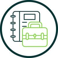 Briefcase Line Circle Icon vector