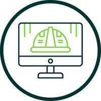 Computer Line Circle Icon vector