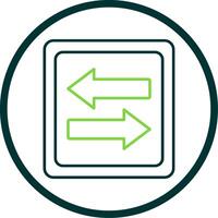 Transfer Line Circle Icon vector