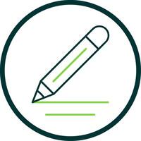 Pencil Line Circle Icon vector